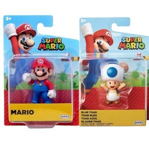 Super Mario and Blue Toad Action Figures by Nintendo